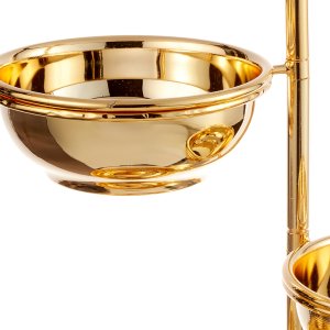 Rotating Triple Bowl Gold Stand