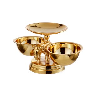 Golden Elephant Three-Bowl Centerpiece