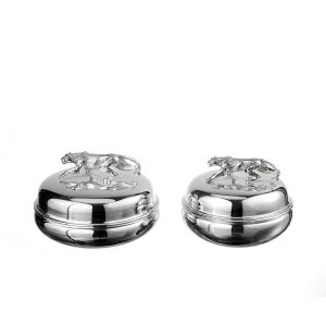 Decorative Lidded Containers with Lion Figure