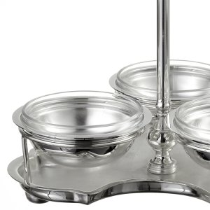 Silver-Plated Brass 3-Tier Bowl Stand