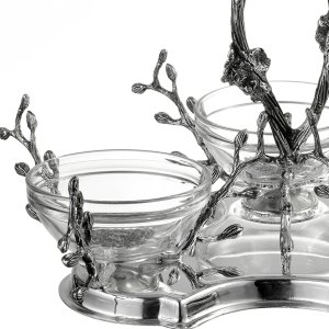 Botanical-Inspired 3-Bowl Condiment Server