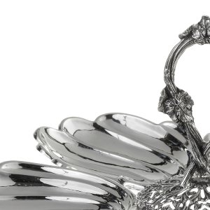 Silver-Plated Brass Six-Piece Shell Dish with Handle