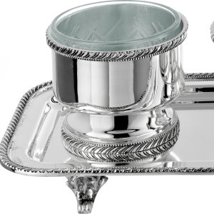 Three-Piece Condiment Server with Silver Tray