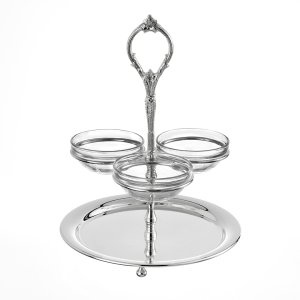 Silver-Plated Three-Compartment Serving Dish