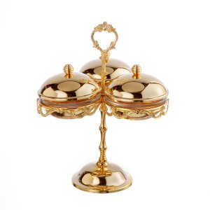 Gold-Plated Three-Compartment Dish