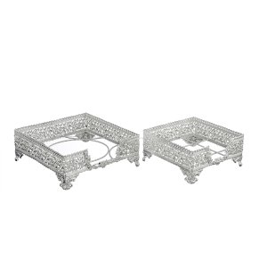 Royal Twin Napkin Holder Set – Silver