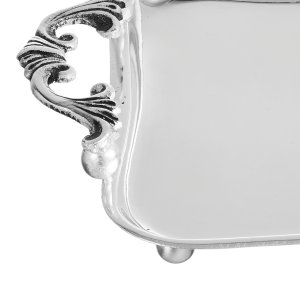 Vienna Charm – Curved Silver-Plated Brass Tray with Ornate Handles