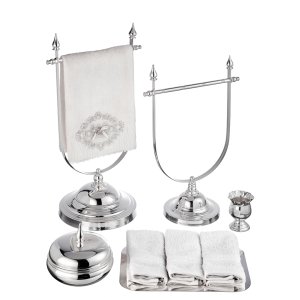Silver Grace Towel Bar Set