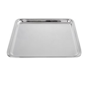 Linea Medium – Silver Plated Rectangular Brass Serving Tray