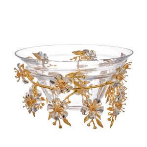 Golden Bloom Crystal Bowl