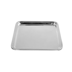 Linea Medium 2– Silver Plated Rectangular Brass Serving Tray