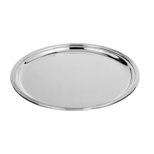 Luna Grande – Silver Plated Round Brass Tray