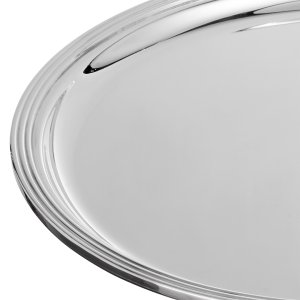 Luna Grande – Silver Plated Round Brass Tray