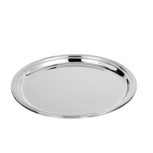 Luna Medio – Silver Plated Medium Round Brass Tray