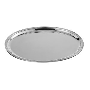 Celeste Medium Round Tray – Refined Medium-Sized Silver-Plated Brass Tray