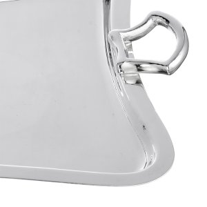 Nova Minimalist Tray - Sleek Silver-Plated Brass Tray with Modern Handles