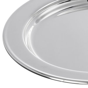 Luna Silver – Minimalist Round Brass Plate with Mirror Finish
