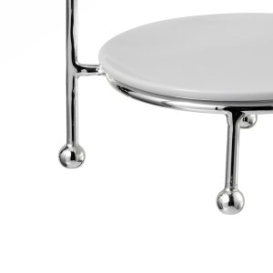 Three-Tier Silver Stand with Porcelain Plates