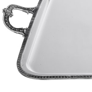 Florencia Classic – Silver Plated Rectangular Brass Tray with Ornamental Handles