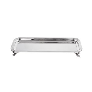 Elegant Charm – Silver-Plated Brass Rectangular Tray