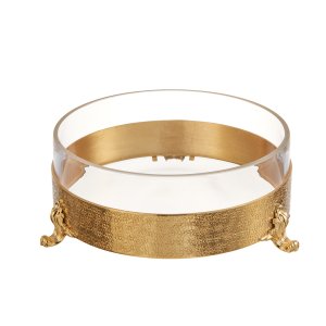 Hammered Gold Round Serving Dish