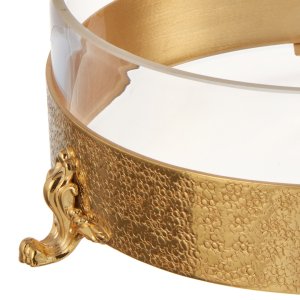 Hammered Gold Round Serving Dish