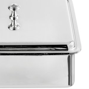 Luxe Silver-Lidded Rectangular Glass Server