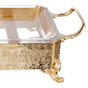 Regal Textured Gold Glass Tray