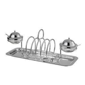 Contemporary Silver Napkin & Condiment Set