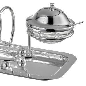 Contemporary Silver Napkin & Condiment Set