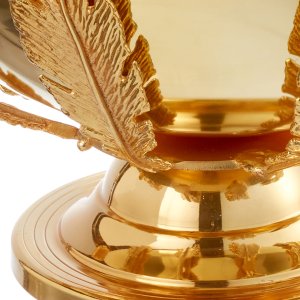 Golden Laurel Leaf Decorative Bowl