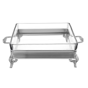 Silver Rectangular Serving Dish with Handles