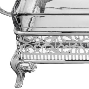 Ornate Silver Rectangular Casserole Holder
