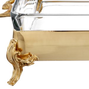 Large Rectangular Gold Baking Dish Holder