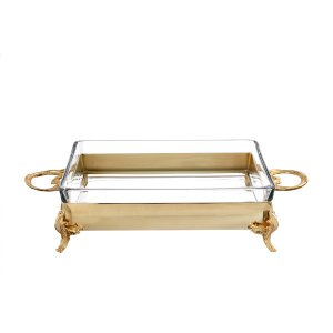 Large Rectangular Gold Baking Dish Holder
