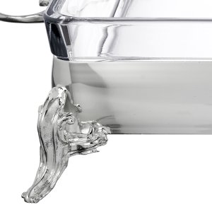 Rectangular Silver Glass Bakeware Stand – XL