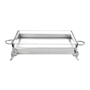 Rectangular Silver Glass Bakeware Stand – XL