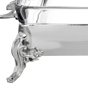 Rectangular Silver Glass Bakeware Stand – S