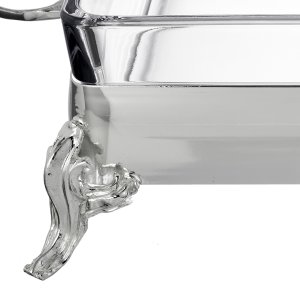 Rectangular Silver Glass Bakeware Stand – XL Wide Rim