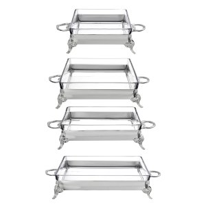Silver Bakeware Set – Nested Rectangular Collection (5 Pieces)