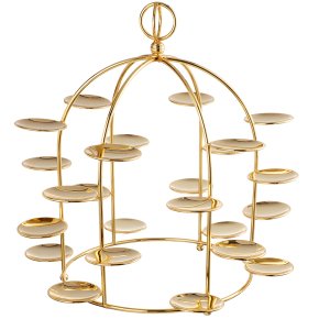 Golden Birdcage-Inspired Dessert Stand