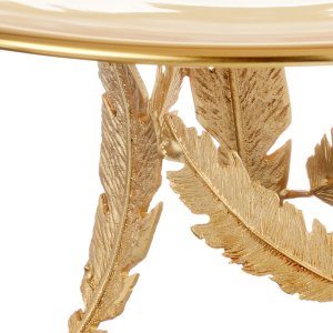 Golden Leaf Pedestal Cake Stand