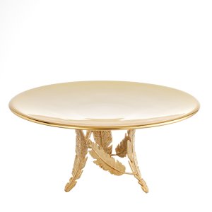 Golden Leaf Pedestal Cake Stand