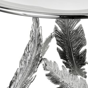 Silver-Plated Brass Decorative Stand with Feather Legs