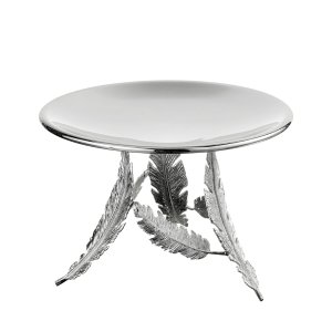 Silver-Plated Brass Decorative Stand with Feather Legs