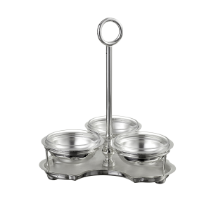 Silver-Plated Brass 3-Tier Bowl Stand