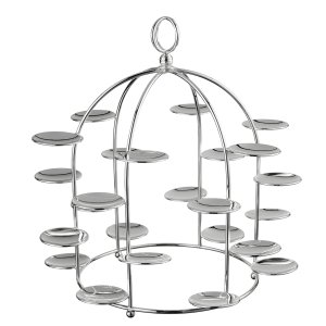 Silver Birdcage-Inspired Dessert Stand