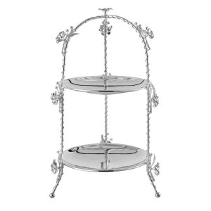 Lotusa Bloom Two-Tier Silver Floral Stand – Lotusa Collection