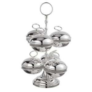 Silver-Plated Brass Six-Tier Decorative Stand