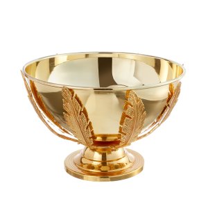 Golden Laurel Leaf Decorative Bowl